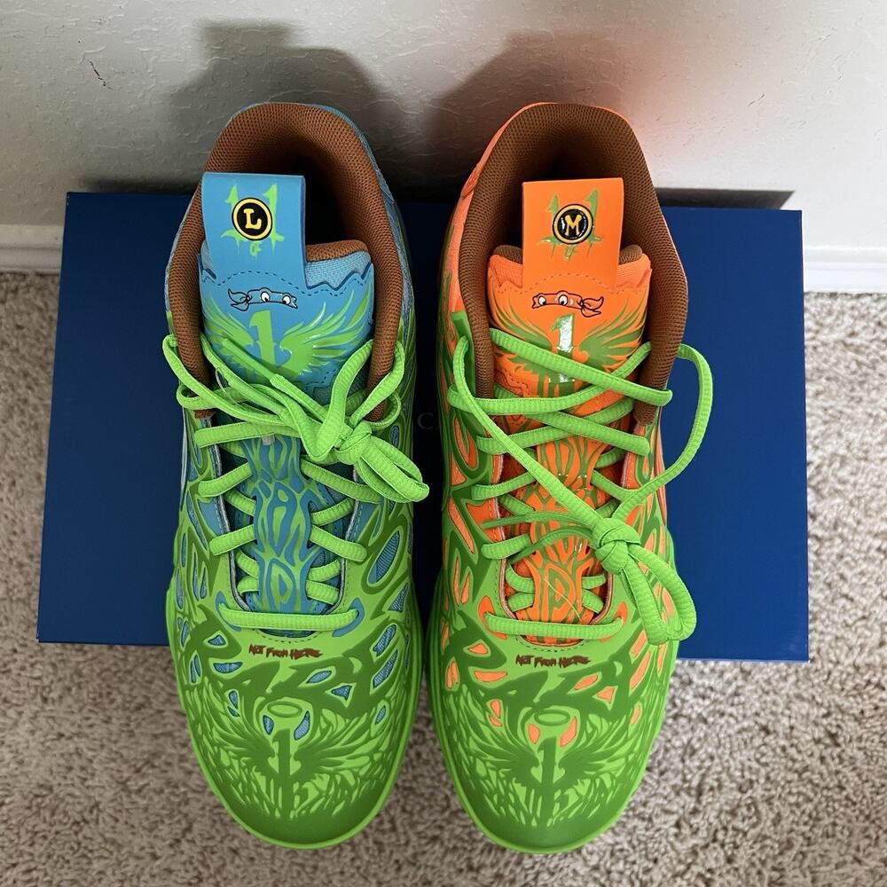 PUMA MB.04 Teenage Mutant Ninja Turtles Sneakers Green 311307-01 Size 9.5 New - Picture 4 of 9
